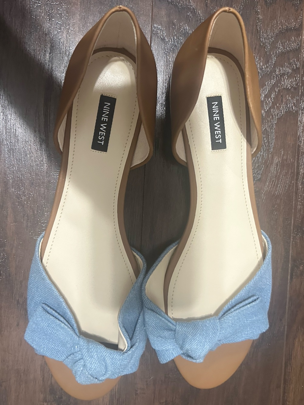 Nine West Light Blue Bow Flats